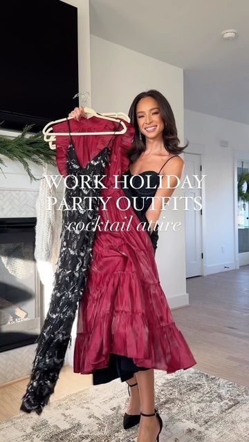 Professional Christmas Party Outfit, Christmas Dress For Work Party, Work Cocktail Outfit, Party-ready Mini Dress For Holiday Party, Cocktail Christmas Party Attire, Evening Holiday Party-ready Dress, Holiday Party-ready Mini Dress, Office Xmas Party Outfit, Holiday Party Dress With V-neck