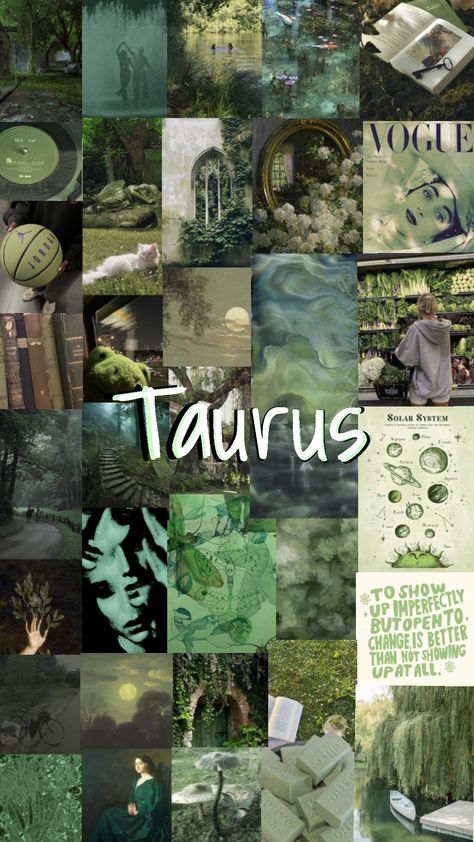 Taurus Background, Taurus Wallpaper Aesthetic, Taurus Colors, Taurus Aesthetic Art Wallpaper, Taurus Green Aesthetic, Taurus Moodboard Aesthetic, Taurus Energy Aesthetic, Taurus Aesthetic Moodboard, Taurus Zodiac Wallpaper Aesthetic