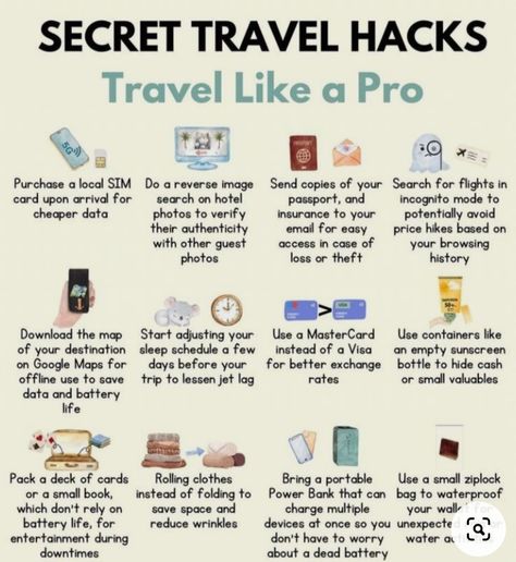 Plane Hacks, Travel Packing Checklist, Travel Life Hacks, Travel Infographic, Holiday Travel Destinations, Travel Inspiration Destinations, Airplane Travel, Travel Checklist, Dream Travel Destinations