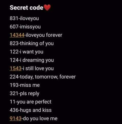 Secret Code For I Love You, Love Codes Number, Number Bio Ideas, Mi Amor Meaning In English, Code Numbers Meaning, Love Secret Code, Number Love Codes, Name Code Number, Love Numbers Code