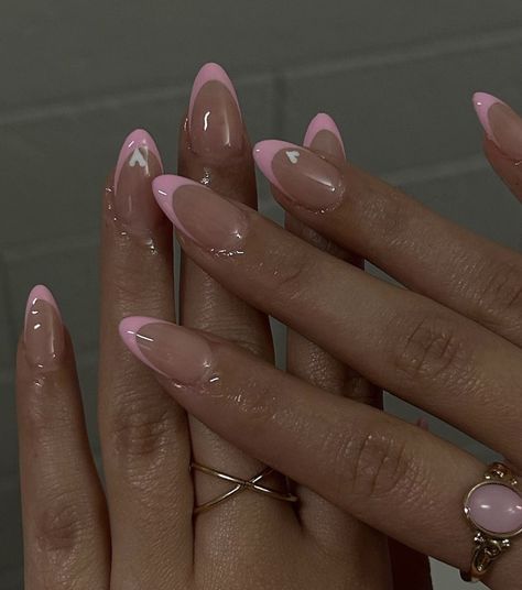 Pink Tip Nails Almond, Pink Fashion Design, Almond Nails Pink, Paznokcie Hello Kitty, Kutek Disney, Nagel Tips, Summery Nails, Girly Acrylic Nails, Basic Nails