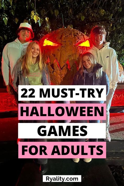 These are such good ideas for adults halloween party games Halloween Games For Adults, Adults Halloween Party, Halloween Drinking Games, Adult Halloween Party Games, Halloween Carnival Games, Creepy Halloween Party, College Halloween Party, Fun Halloween Party Games, Halloween Party Activities