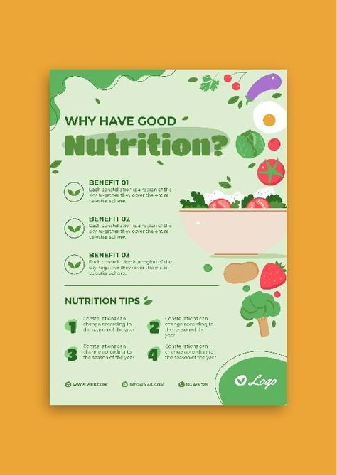 Nutrition Infographic Design, Healthy Eating Poster Design, Nutrition Poster Ideas, Food And Nutrition Posters, Nutrition Poster Design, Nutrition Template, Healthy Eating Posters, Nutritionist Branding, Nutrition Design