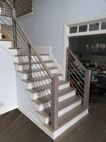 Midwest Stair Parts - Stair Iron Balusters, Metal Railing, Wrought Iron Designs, Stair Parts Indoor Stair Railing, Stairs Design Ideas, Stair Railing Makeover, Diy Stair Railing, Indoor Railing, Metal Stair Railing, Interior Stair Railing, Modern Stair Railing, Rustic Stairs