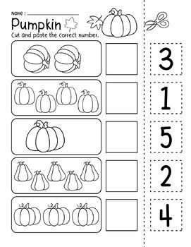 Pumpkin Worksheets Preschool, Math Kindergarten Worksheets, Preschool Activities Printable Free, Pumpkin Crafts Preschool, Pumpkin Lessons, Pumpkin Math, Homeschooling Activities, Fall Worksheets, Preschool Activities Printable