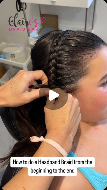 How To Do My Hair Easy, Braids For Soccer Players, How To Do Headband Braid, How To Headband Braid, How To Make A Braid Crown, How To Do Braided Headband, How To Do Front Braids, Braids For Softball Players, Cute French Braid Hairstyles Black Hair