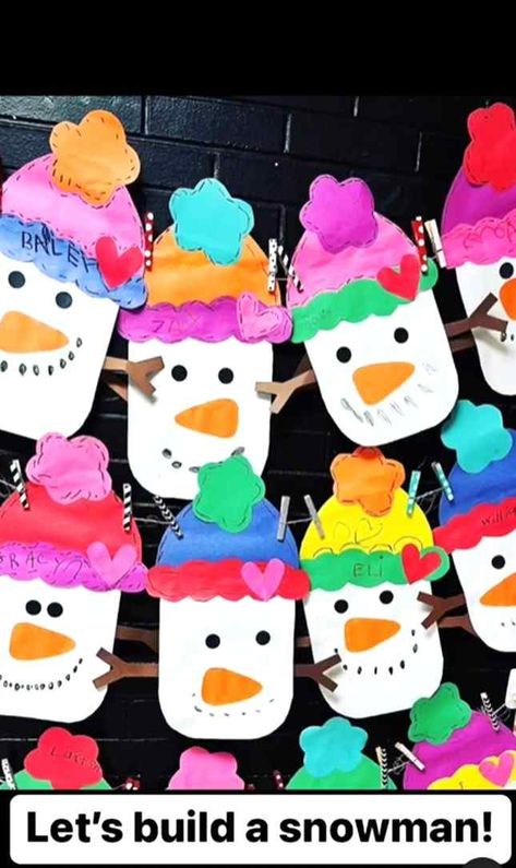 Transform crafting time into a winter wonder with these Snowman Build a Head activity. Using simple materials, watch your little ones create adorable snowman faces, enhancing creativity and fine motor skills. Kindergarten Snowman Art, Winter Arts And Crafts For Prek, Snowy Preschool Activities, Snowman Painting Kindergarten, Christmas Art Kindergarten Winter Craft, Christmas Project For Preschool, Arts And Crafts First Grade, Elementary Christmas Crafts For Kids, Easy Preschool Holiday Crafts