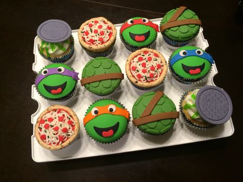 TMNT Cupcakes. Teenage Mutant Ninja Turtle Cupcakes. Turtle Shell Cupcakes. Pizza Cupcakes.  Sewer Lid Cupcakes. Slime Cupcakes. Cupcakes Ninja Turtle, Turtle Shell Cupcakes, Ninja Turtles Birthday Cupcakes, Ninja Turtle Cupcake Ideas, Tmnt Cupcake Cake, Ninja Turtle Cupcakes Diy, Ninja Turtle Birthday Cupcakes, Tmnt Cupcakes Ideas, Ninja Turtles Cupcakes Ideas