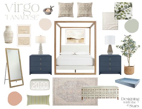 Our gorgeous bedroom design for Virgos, based on sun sign characteristics. Virgo Bedroom, Ranch Makeover, Virgo Astrology, Gorgeous Bedrooms, Leo Virgo, Aries Taurus, Sun Sign, Home Renovation, Bedroom Design