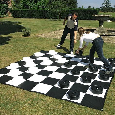 . Giant Lawn Games, Jumbo Games, Giant Yard Games, Giant Checkers, Giant Chess, Diy Yard Games, Outside Games, Backyard Summer, Checkers Game