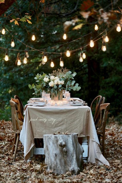 Al Fresco Table Settings, Fall Decor Backyard, Romantic Dining Table For Two, Outdoor Harvest Table Decor, Outdoor Dinner Table Setting, Outdoor Romantic Dinner For Two, Outdoor Table Settings Backyards, Outdoor Table Styling, Table For Two Romantic