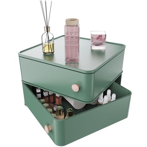 Makeup Organization In Bathroom, Wax Supplies Organization, Storage Makeup Ideas, Jewelry Organizer Aesthetic Bedroom, Makeup Organization Small Space, Organizing Makeup And Skincare, Storage Solutions For Small Bedrooms, Bathroom Sink Counter Organization, Hidden Makeup Storage