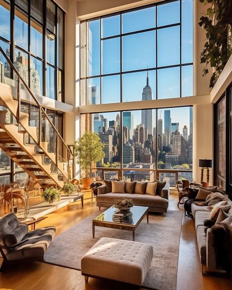 Apartamento New York, Dubai Apartment, Penthouse Aesthetic, Appartement New York, Rooms Aesthetic, Penthouse Ideas, Nyc Penthouse, New York Penthouse, Spring Interiors