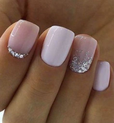 Nail Short, Unghie Sfumate, Cute Spring Nails, Short Square Nails, White Acrylic Nails, Pretty Nail Designs, Nail Designs Glitter, Short Nail Designs, Short Acrylic Nails