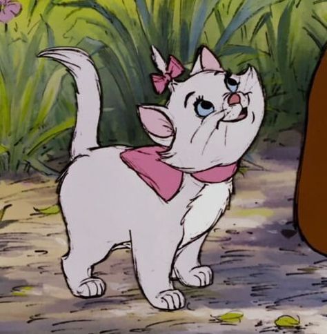 Disney Cat Names, Marie From Aristocats, The Aristocats, Marie Aristocats, Cat Names, Disney, Pink, White