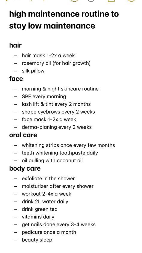 Habits For Healthy Hair, Hair Maintenance Routine, Full Body Self Care Routine, How To Maintain Healthy Hair, Self Care Hobbies, Down There Care Tips, Body Routine Skincare, Self Maintenance Routine, Face Routine Order