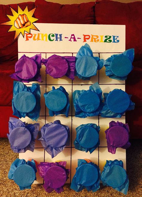 Punch A Prize Game, How To Make A Prize Punch Board, Carnival Punch Game, Prize Board Ideas, Work Carnival Ideas, Punch A Prize Diy, Punch A Hole Game Diy, Games For Fundraisers, Easy Prizes For Games