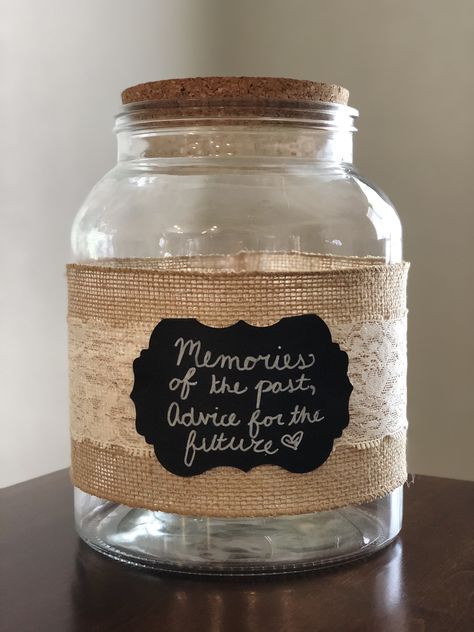 Graduation Memory Jar Ideas, Graduation Jar Ideas, Memories Jar Ideas, Grad Party Memory Jar, Memory Theme Party, Grad Party Memory Ideas, Memory Jars Ideas Diy, Memory Jar Birthday, Birthday Memory Jar