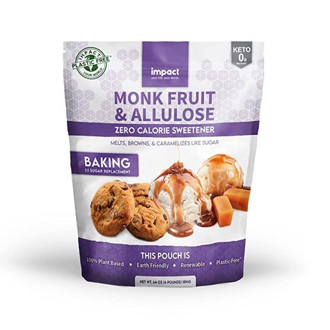 Amazon.com : Monk Fruit Allulose Sweetener, Zero Calorie Blend, Keto Friendly Sugar Substitute, Plastic Free Packaging (4 lb) : Grocery & Gourmet Food Maria Mind Body Health, Sugar Replacement, Plastic Free Packaging, Sugar Alternatives, Monk Fruit, Healthy Sugar, Baking Essentials, Low Carbs, Sugar Substitute