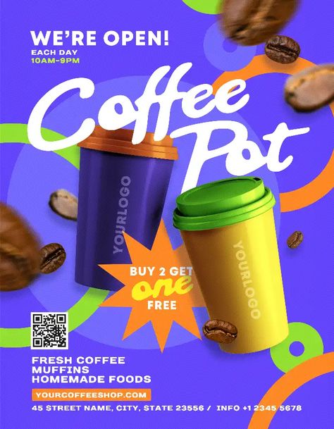 Download the Free Coffee Shop Flyer Template for Photoshop! Drinks Promotion Design, Coffee Flyer Design Ideas, Coffee Shop Poster Design Ideas, Product Highlight Design, Coffe Shop Poster, Free Coffee Poster, Coffee Product Design, Cafe Flyer Design, Coffee Poster Design Ideas