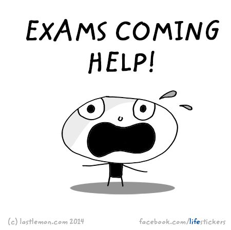 http://lastlemon.com/stickers/archive/ Exams Are Coming, Beautiful Easy Drawings, Teacher Humour, Last Lemon, Childhood Memories Quotes, Life Stickers, Maya Quotes, Studying Memes, Exam Quotes