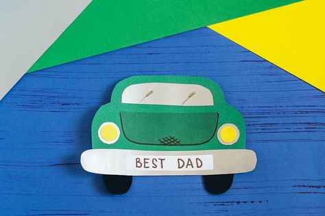 Creative Father's Day Cards for Kids to Make: Give Dad a Car This Year With This Fun Craft! #30secondmom Cards For Kids To Make, Diy Father's Day Cards, Tool Box Diy, Diy Handyman, Father's Day Cards, Face Exercises, Handprint Craft, Cards For Kids, Kid Craft