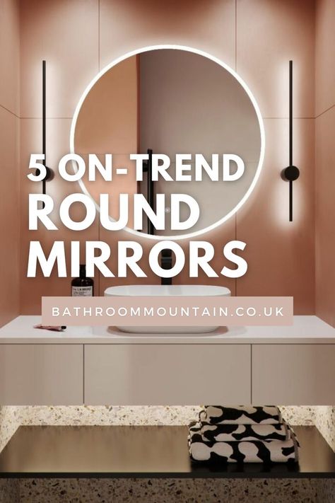 We’re mad for mirrors here at Bathroom Mountain, and we have a large selection of round mirrors for you to choose from! Take a look at our top 5 for inspiration… Round Vanity Mirror Bathroom Modern, Led Round Mirror Bathroom, Round Lighted Mirror Bathroom, Round Led Mirror Bathroom, Round Vanity Mirror Bathroom, Round Bathroom Mirror Lighting, Round Bathroom Mirror Ideas, Basin Mirror Design, Modern Bathroom Mirror Ideas