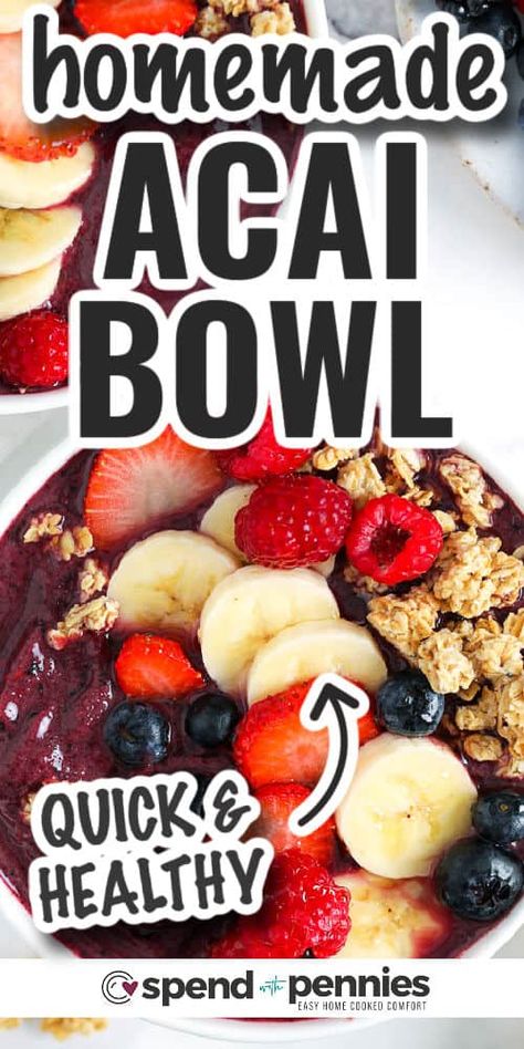 Yogurt Acai Bowl, Acai Bowl Recipe Non Dairy, Acai Bowl Recipe Healthy Protein, Acai Bowl Brazil, Make Acai Bowls At Home, Creami Açaí Bowl, Healthy Acai Bowls, Acai Breakfast Bowl, Tropical Smoothie Acai Bowl Recipe