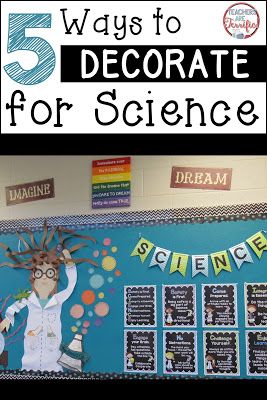 Bulletin Boards and More! Fabulous ways to add some science decor to your classroom! Includes poster ideas and board ideas! Preschool Experiments, Science Bulletin Boards, Middle School Science Classroom, Science Room, Science Classroom Decorations, Science Boards, 3rd Grade Science, Science Decor, Classroom Science