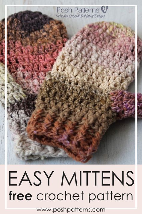 Fingerless Crochet Mittens, Crochet Ladies Mittens Free Pattern, Crochet Easy Mittens, Diy Crochet Mittens, Dedri Uys Crochet, Crochet Mittens With Flap, Mitten Pattern Crochet, Easy Crochet Mittens For Beginners Free Pattern, Crocheted Mittens Free Pattern