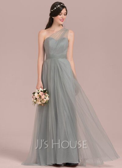 One Shoulder Tulle Gown, Haute Couture, Tulle Gown Bridesmaid With Sleeves, Bridesmaid Tulle Gown, Satin And Tulle Bridesmaid Dress, Bow Back Bridesmaid Dress, Tulle Entourage Dress, Tulle Bridesmaid Gown, One Shoulder Wedding Gown