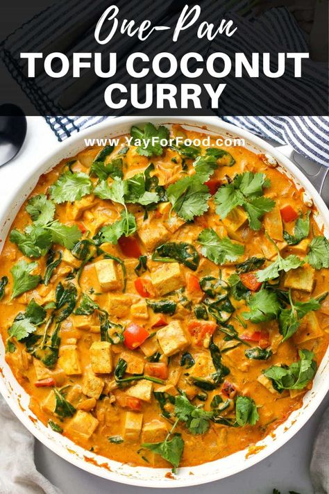 Tofu Curry Recipes, Tofu Coconut Curry, Chakra Foods, Pan Tofu, Curry With Tofu, Mild Curry, Coconut Curry Recipes, Tofu Recipes Easy, Vegan Curry Recipes