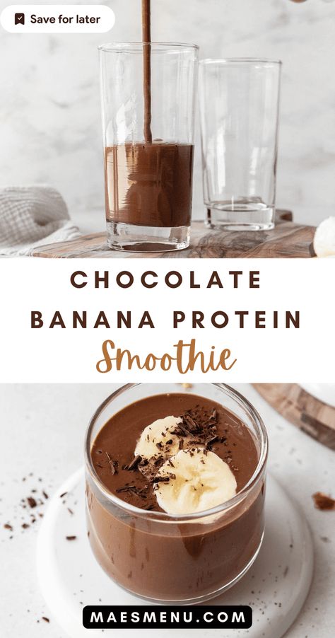 Healthy Chocolate Breakfast Smoothie, Healthy Chocolate Protein Smoothie, Choc Banana Smoothie, Chocolate Protein Shake Recipes No Banana, Chocolate Banana Protein Smoothie, Avocado Protein Shake, Protein Smoothie Chocolate, Healthy Chocolate Banana Smoothie, Chocolate Peanut Butter Banana Protein Shake