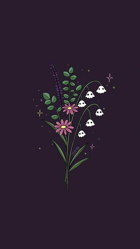 cute ghost halloween aesthetic wallpaper D&d Wallpaper Iphone, Witch Iphone Aesthetic, Rainbow Ghost Wallpaper, Cute Ghost Lockscreen, Ghost In Flowers Wallpaper, Cute Fall Paintings Aesthetic, Kawaii Spooky Wallpaper, Cute Halloween Art Aesthetic, Spring Halloween Wallpaper