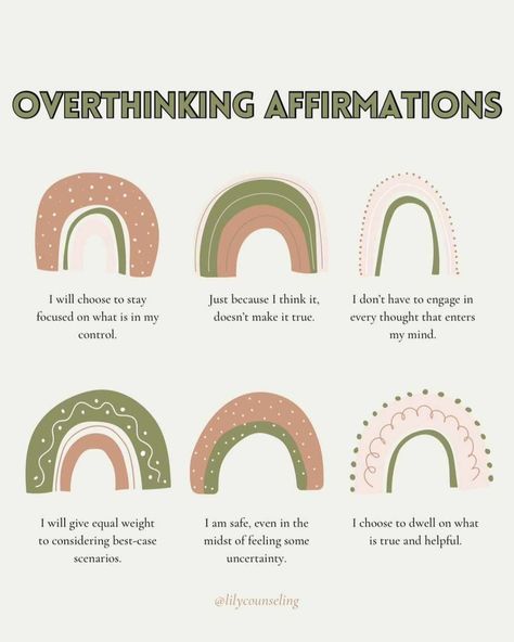 Affirmations For Overthinking Quotes, Advice For Overthinking, How To Help Overthinking, Stop Overthinking Affirmations Positive, Tips For Overthinkers, For Overthinkers, Affirmations For Worrying, Coping Mechanism For Overthinking, Affirmation For Overthinking