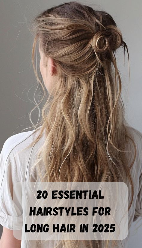 Discover the must-have hairstyles for long hair in 2025. From classic to modern styles, these 20 looks will inspire you for every occasion. Casual Hair Down Styles, Hairstyles For Long Hair With Accessories, Hair Accessories For Long Hair, Hairstyle For Super Long Hair, Wet Long Hair Styles, Hair Styles Long Thick Hair, Long Hairstyles Over 40 New Looks, Fun Party Hairstyles, Long Fine Hairstyles