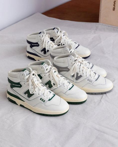 New Balance High Tops, Aime Leon Dore New Balance, New Balance 650, Teddy Santis, Nike High Tops, Aime Leon Dore, Shoe Wishlist, Shoe Inspo, Swag Shoes