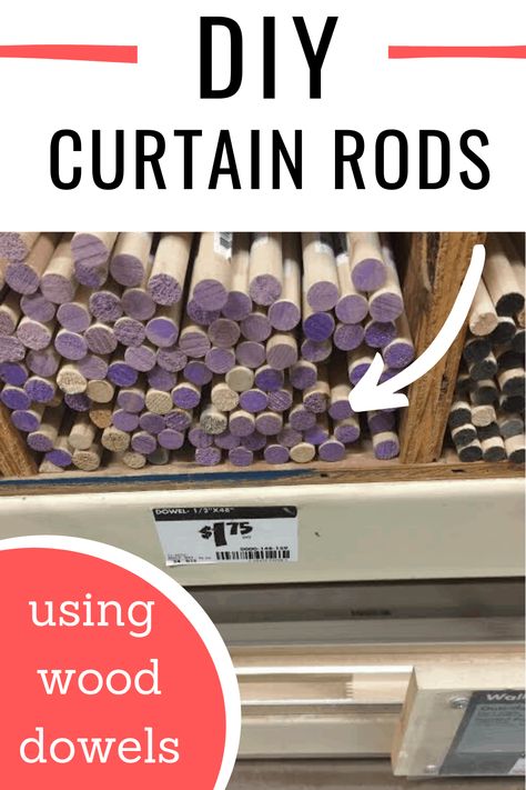 Easy Curtain Rods Diy, Upcycling, Diy Rustic Curtain Rods, Diy Curtain Rods For Large Windows, Ways To Hang Curtains Creative, Stuffies Display, Hooks For Curtain Rods, Farmhouse Curtain Rod Ideas, Diy Wood Curtain Rod Brackets