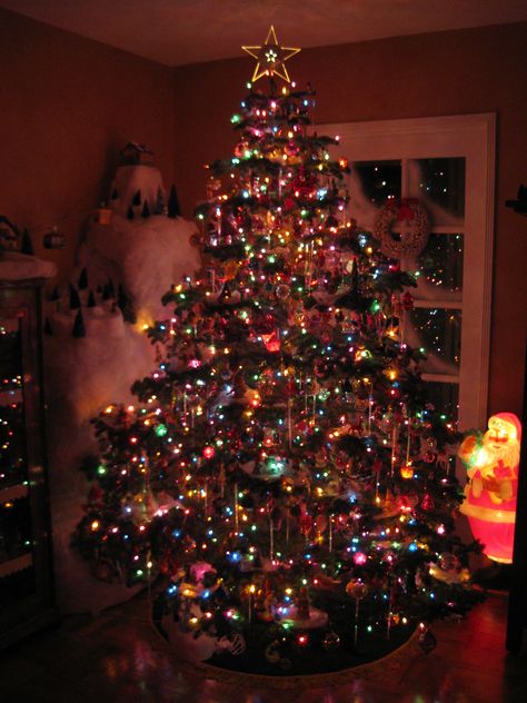 Christmas Tree With Coloured Lights, Christmas Lights Wallpaper, Lights Wallpaper, Christmas Tree Inspo, Trees Wallpaper, Christmas Tree Wallpaper, Christmas Dreaming, Rainbows Christmas, Christmas Tree Inspiration