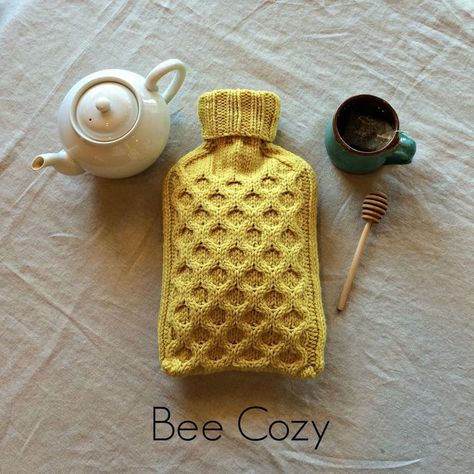 Bee Cozy Kit – Wool & Honey Knitted Hot Water Bottle, Hot Water Bottles, Cozy Pattern, Between The Sheets, Heating Pads, Water Bottle Covers, Hot Water Bottle Cover, Electric Blankets, Knitted Wit