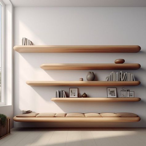 Wood Shelving Inspiration" Wood Shelf Diy, Monterey House, Wood Wall Shelves, Shelves For Kitchen, Decorative Wall Shelf, Japan Decor, Wall Bench, Bookshelf Ideas, Room Bookshelf