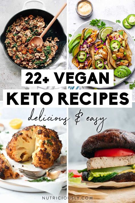 Make these easy and delicious vegan keto recipes for lunch or dinner! From soups and chili to low-carb noodles, keto-friendly wraps, cauliflower rice, vegan keto burger and avocado salad. Try these healthy recipes for weight loss! Resep Vegan, Recipes For Lunch, Low Carb Noodles, Vegan Keto Diet, Keto Burger, Vegan Keto Recipes, Recipes Authentic, Keto Vegan, Decluttering Tips