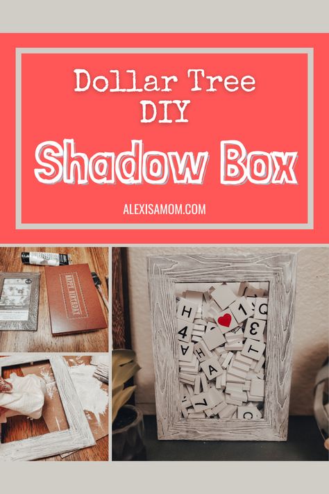 Looking for a simple and cheap shadow box to customize to your style? Check out this Dollar Tree DIY shadow box cost $2 to make using some of my standard crafting supplies from home. #diyhomedecor #farmhouseinspired #dollartreediy #dollarstorecraft #budgetcrafts #dollartreecrafts #storageideas Unique Shadow Box Ideas, Diy Shadow Box Shelves, Build A Shadow Box Diy, Diy Memorial Shadow Box Ideas, Make Shadow Box Diy, Easy Diy Shadow Box Picture Frames, Shadow Box Frames Ideas Creative, Shadow Box Ideas For Mom, Dollar Store Shadow Box Diy