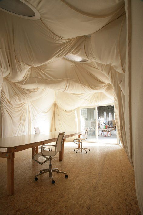 Fabric Room, Studio, Studio Tord Boontje Draping Fabric From Ceiling, Tord Boontje, Fabric Installation, Fabric Ceiling, Ceiling Draping, Draping Fabric, Hanging Fabric, Draped Fabric, My New Room