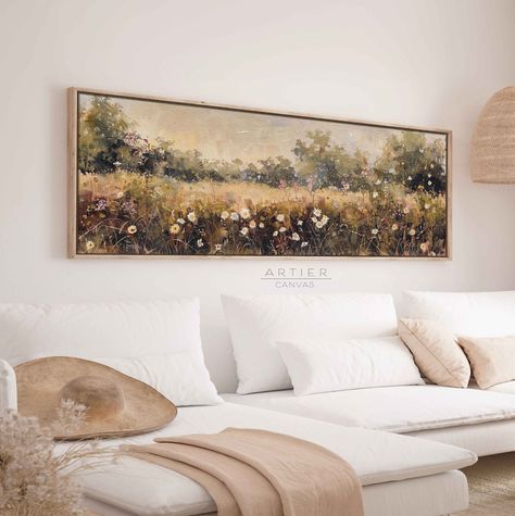 This Giclée Prints item by ArtierCanvas has 122 favorites from Etsy shoppers. Ships from Türkiye. Listed on Aug 4, 2024 Big Painting In Living Room, Large Living Room Art, Long Living Room Wall Decor Ideas, Wall Above Couch Decor, Art Over Couch, Nottingham Cottage, Wildflowers Field, Framed Landscape Art, Panoramic Landscape