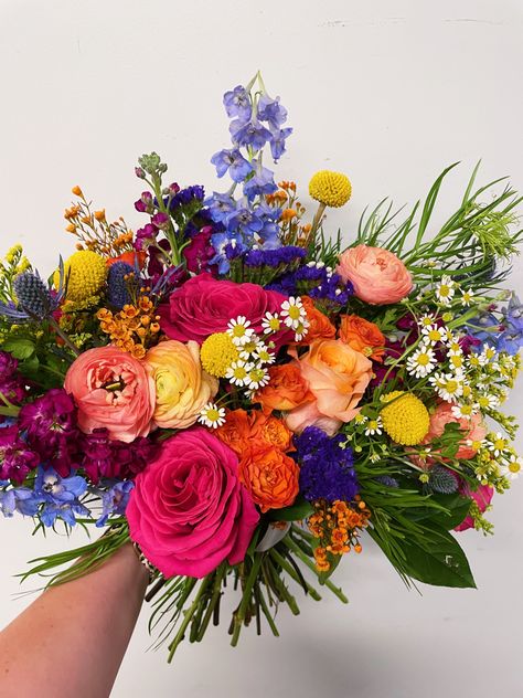 Colorful Boho Wedding Bouquet, Vibrant Dried Flower Bouquet, Multi Colored Flower Bouquets, Colorful Wedding Floral Centerpieces, Bright Fall Flowers Wedding, Bright Flower Bouquet Prom, Colorful Wedding Flower Bouquets, Colourful Flower Bouquet Wedding, Bright Floral Wedding Bouquet