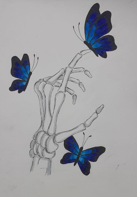 Skeleton Art Butterfly, Drawings Ideas Butterfly, Cute Butterfly Sketch, Drawing Inspo Butterfly, Drawing Butterfly Sketches, Creative Butterfly Drawings, How To Make Butterfly Drawing, Skeleton Drawings Aesthetic, Butterful Drawing