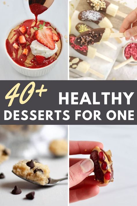 A round up of mini desserts Quick Single Dessert, Single Serving Weight Watcher Recipes, Single Serving Desserts Healthy, Small Batch Healthy Desserts, Healthy Small Desserts, Healthy Desserts For Two, Single Portion Desserts, Healthy One Person Dessert, Healthy Individual Desserts