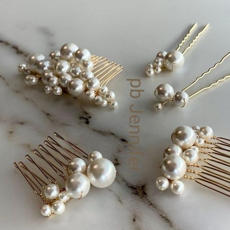 Bridal Pearl Hair, Blond Rose, Pearl Hair Comb, Bead Hair Accessories, Pearl Hair Combs, Hair Grips, Bride Hair Accessories, Handmade Jewelry Tutorials, Bride Accessories