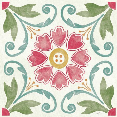 Janelle Penner Bright Art, Tile Art, Pottery Painting, Tile Design, Art Sketchbook, Islamic Art, Pattern Art, Art Inspo, Flower Art